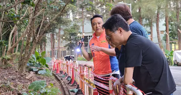 馬鞍山富寶花園斜坡滲漏引關注 跨部門徹夜檢測鎖定水源