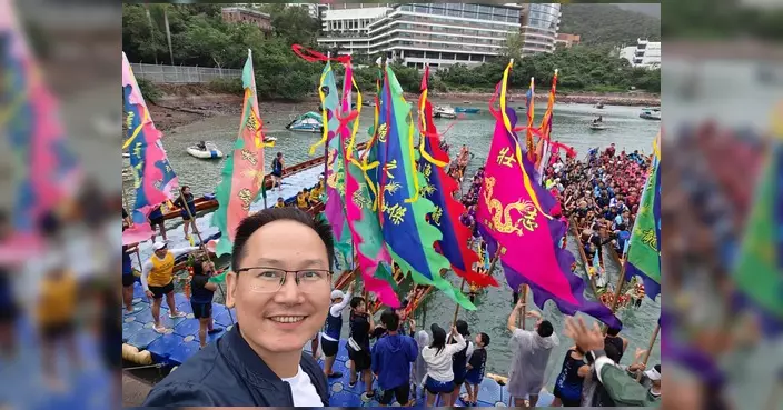 陳學鋒分享大潭篤龍舟賽盛況 雨中健兒奮力齊槳岸邊歡呼不斷