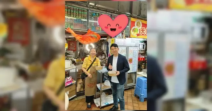 張偉楠漁光道街市派愛心飯盒 關懷社區長者