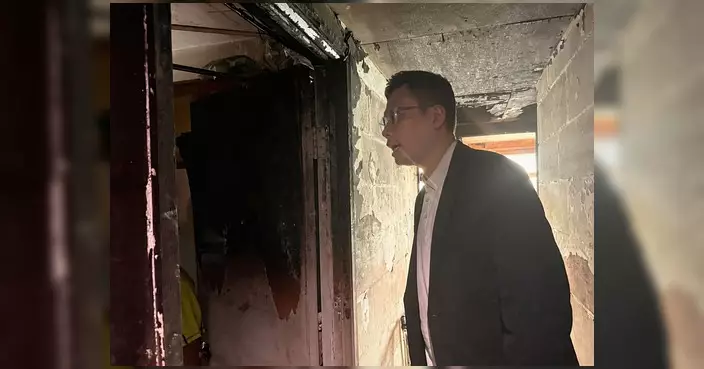 佐敦文苑樓火警一死四傷 梁文廣聯同區議員及關愛隊落區協助居民