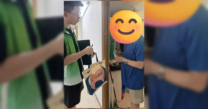 聯和墟關愛隊探訪三無大廈長者 送上物資及提醒防盜
