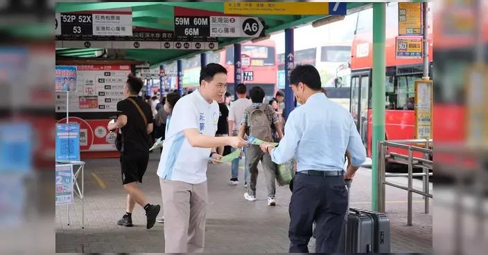 莊豪鋒今早擺設街站宣傳政府政策 促請正視自住物業免差餉訴求