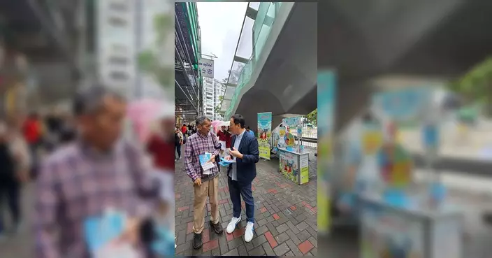柯創盛聯同分區委員落區宣導 提醒非法餵野鴿可罰款5000元