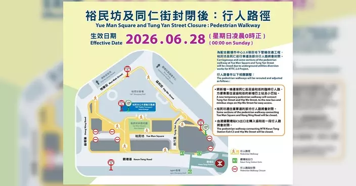 觀塘裕民坊及同仁街6月28日凌晨起封閉 配合市建局地下管線改道工程