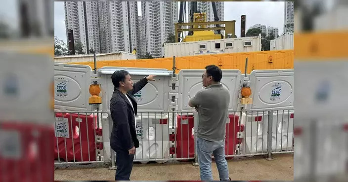 跟進馬屎埔水浸問題 曾興隆聯同地盤負責人視察