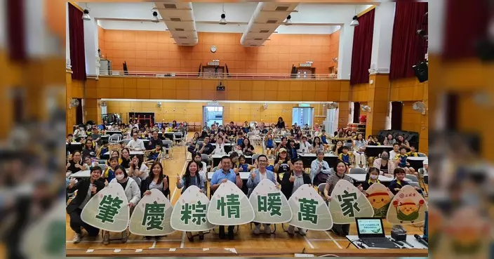 李貞儀團隊辦中華文化校園推廣活動 逾百人齊做端午小手工