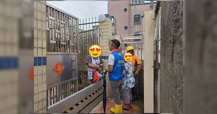 侯漢碩聯同部門及關愛隊 黑雨期間即時跟進上水水浸