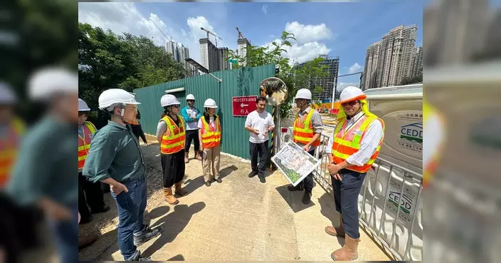 曾興隆聯同多部門視察馬屎埔地盤 跟進水浸問題
