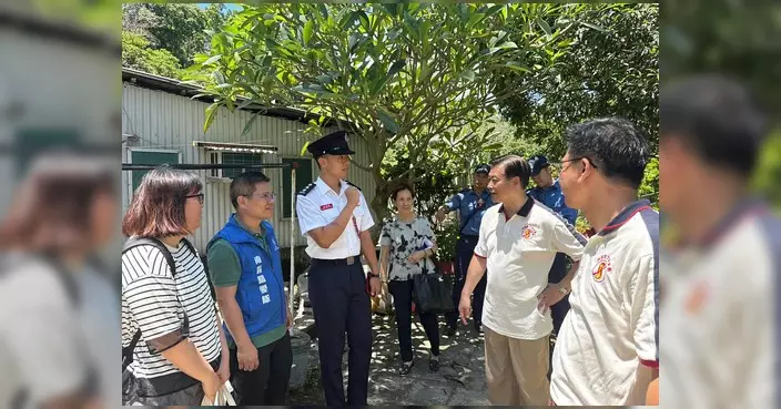張偉楠聯同關愛隊及消防處 水菜田村宣傳防火意識