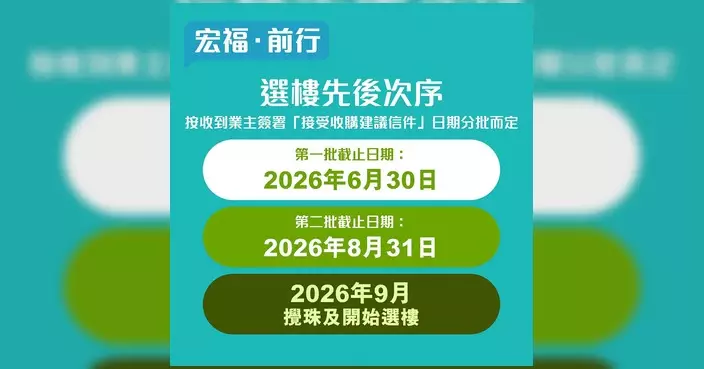 陳恒鑌提醒宏福苑業主 特設銷售計劃首批優先選樓今日截止