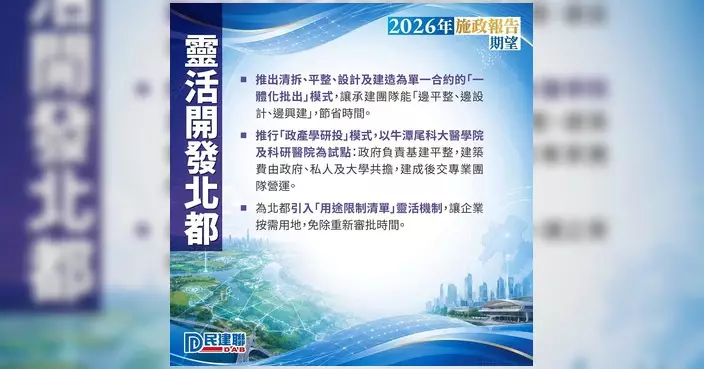 民建聯向特首提交2026年《施政報告》期望 圍繞五大範疇提54項建議
