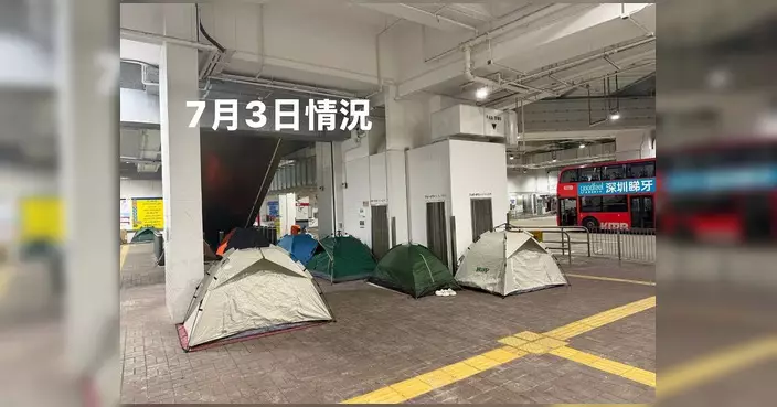 康城站公共交匯處帳篷問題持續 運輸署7月三度行動未完全解決