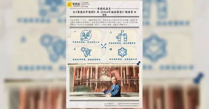 黃錦良倡《香港五年規劃》對接國家戰略 提十二項核心建議涵蓋四大方向