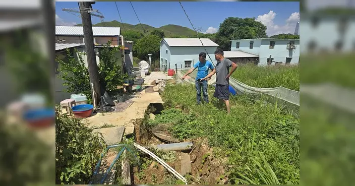 侯漢碩跟進馬草壟新村路陷 中電承諾今日視察