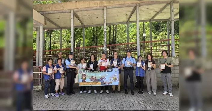 彭熠銘聯同葵青警區青衣公園宣傳道路安全 籲打擊非法電動可移動工具