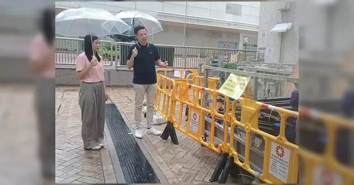 梁文廣回港即巡富昌邨防風措施 提醒街坊颱風期間留室內