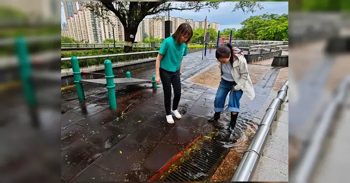 胡詩韻風暴後落區視察美孚荔枝角一帶 整體情況大致良好
