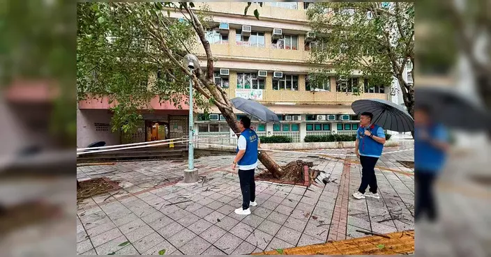 颱風紅霞遠離 姚銘聯同民建聯團隊巡視天水圍災後情況