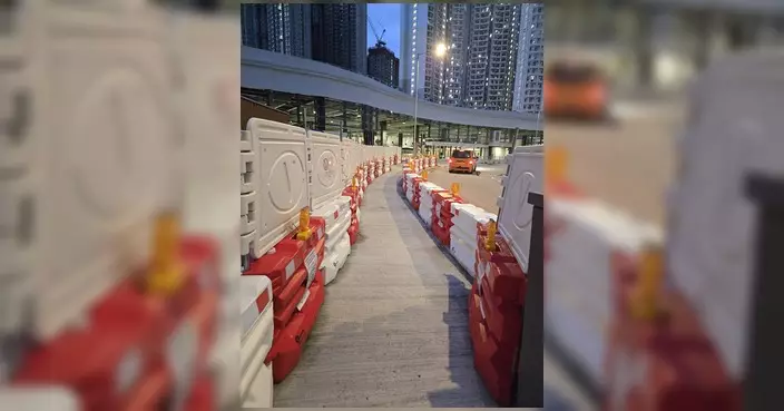 翔東邨巴士總站臨時行人路開通 配合8月城巴龍運路線延伸