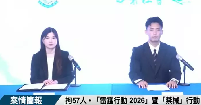 警方開展「雷霆行動2026」暨「禁械」行動 拘57人涉多項罪名
