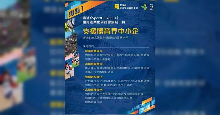 青途周六辦體育產業化研討會 鄭泳舜籲填問卷發表意見