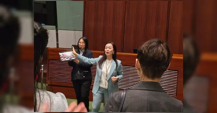 陳凱欣化身導賞員 帶海外潮人企業家協會參觀立法會