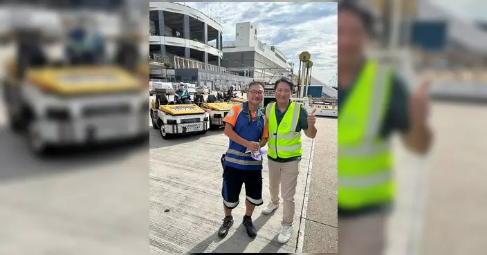 鄧家彪聯同工會赴停機坪送消暑物資 關注酷熱工作警告落實