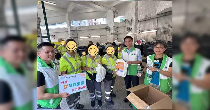 林振昇聯同勞聯落區派防暑物資 宣傳暑熱警告休息安排