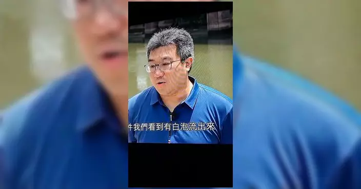 屯門區議員馮沛賢接受電視節目訪問 跟進屯門河污染及工業排污問題