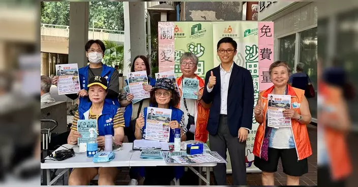 沙田市中心關愛隊街市設健康站 免費量血壓派資訊單張