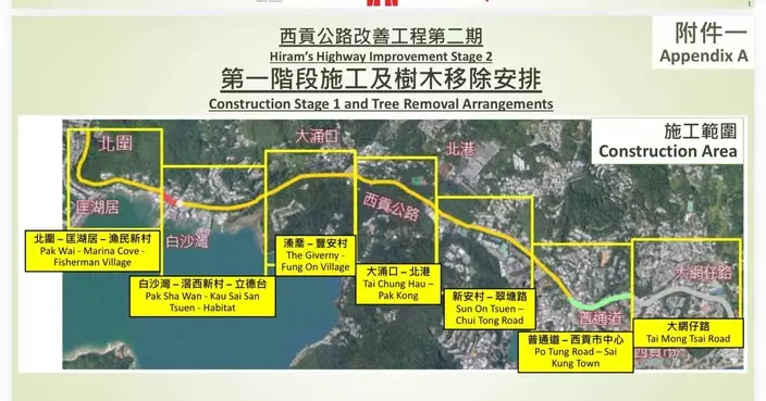 西貢公路擴闊工程涉處理逾2000棵樹 陳權軍議員辦事處引文件交代補償種植安排