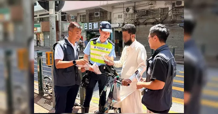 深水埗警區展開朝陽行動 宣傳道路安全信息